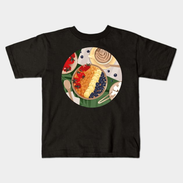 Breakfast bowl Kids T-Shirt by enchantedrealm